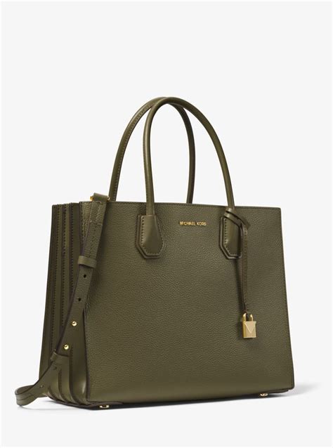 michael kors mercer racing green|Michael Kors Mercer Large Pebbled Leather Tote.